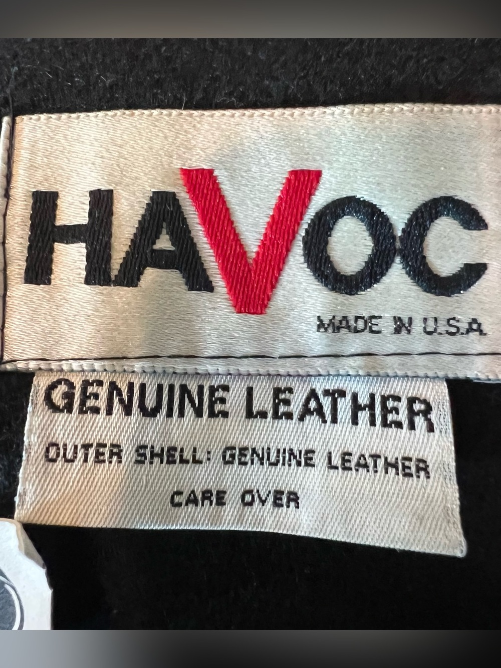 Vintage Havoc Black Wool Leather Trim Long Trench Coat USA Size 10 - Picture 13 of 15